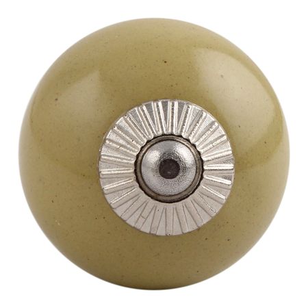 Spanish Olive Silver Fitting Ceramic Cabinet Knob Online